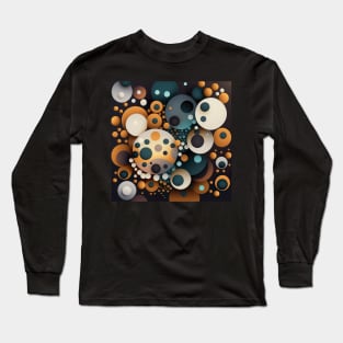 Circles ! overlapping earth colors in abstract form of polka dots design Long Sleeve T-Shirt